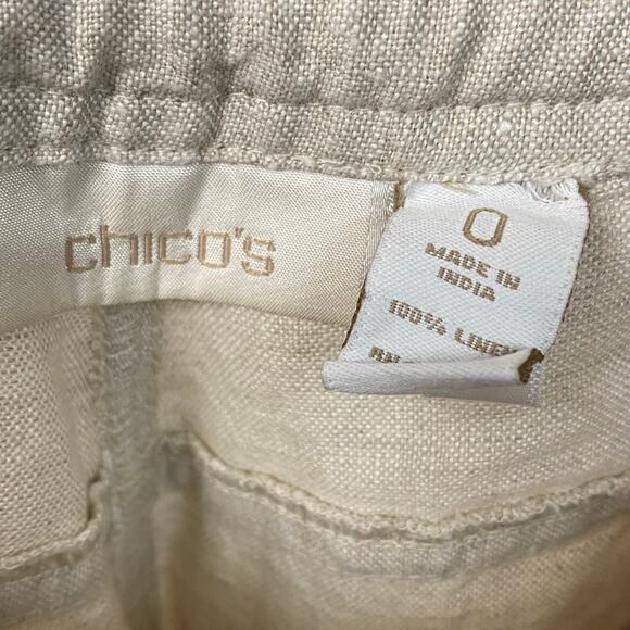 Chico’s Beige 100% Linen Straight Leg Pants Size 4 - Picture 7 of 8